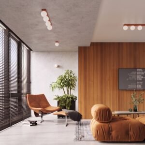 Ceiling Lamp Yoli 4 Red Ochre Uncategorized Great Lighting UK Ltd
