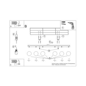 Ceiling Lamp Yoli 6 Red Ochre Uncategorized Great Lighting UK Ltd