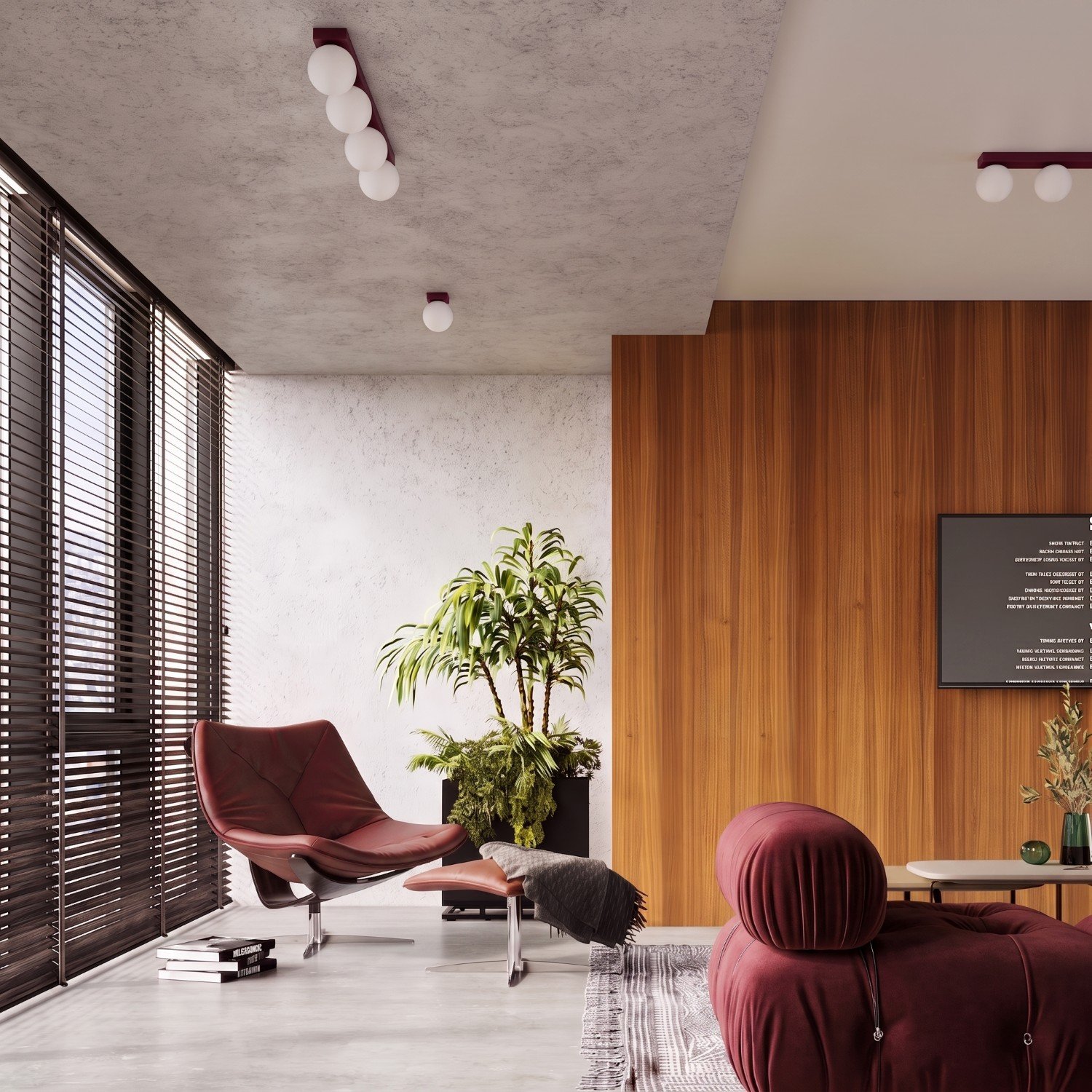 Ceiling Lamp Yoli 2 Burgundy Uncategorized Great Lighting UK Ltd