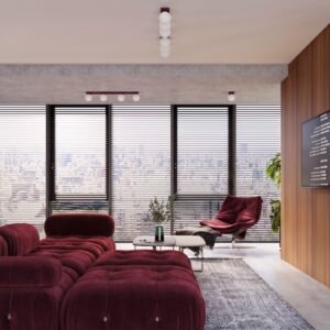 Ceiling Lamp Yoli 2 Burgundy Uncategorized Great Lighting UK Ltd