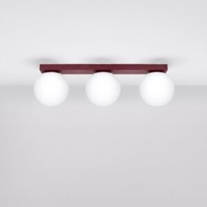 Ceiling Lamp Yoli 3 Burgundy Uncategorized Great Lighting UK Ltd