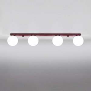 Ceiling Lamp Yoli 4 Burgundy Uncategorized Great Lighting UK Ltd