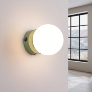 Wall Lamp Yoli 1 Olive Green with Switch Uncategorized Great Lighting UK Ltd