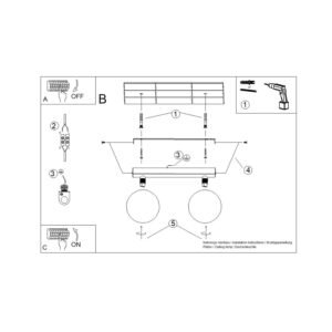 Ceiling Lamp Yoli 2 Olive Green Uncategorized Great Lighting UK Ltd