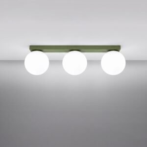 Ceiling Lamp Yoli 3 Olive Green Uncategorized Great Lighting UK Ltd