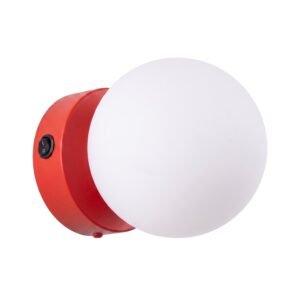 Wall Lamp Yoli 1 Red with Switch Red Wall Lights Great Lighting UK Ltd