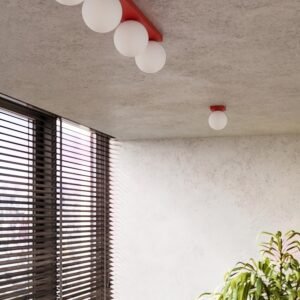 Wall Lamp Yoli 1 Red with Switch Red Wall Lights Great Lighting UK Ltd