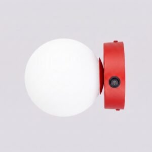 Wall Lamp Yoli 1 Red with Switch Red Wall Lights Great Lighting UK Ltd