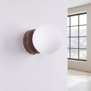 Wall Lamp Yoli 1 Brown with Switch New Arrivals Great Lighting UK Ltd