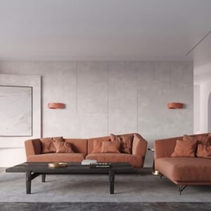 Wall Lamp Tila 30 Red Ochre Double Wall Lights Great Lighting UK Ltd