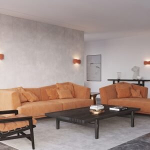 Wall Lamp Tila 30 Red Ochre Double Wall Lights Great Lighting UK Ltd