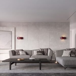 Wall Lamp Tila 30 Burgundy Uncategorized Great Lighting UK Ltd