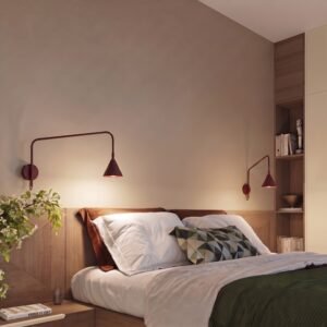 Wall Lamp Nox Burgundy Uncategorized Great Lighting UK Ltd