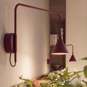 Wall Lamp Nox Burgundy Uncategorized Great Lighting UK Ltd
