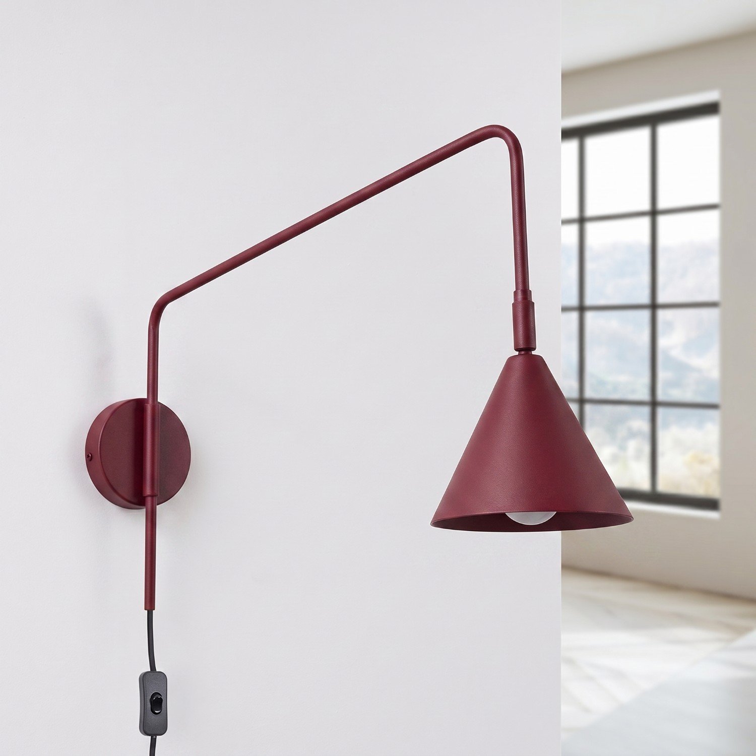Wall Lamp Nox Burgundy Uncategorized Great Lighting UK Ltd