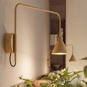Wall Lamp Nox 1 Gold with Switch Uncategorized Great Lighting UK Ltd