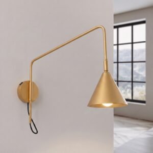 Wall Lamp Nox 1 Gold with Switch Uncategorized Great Lighting UK Ltd