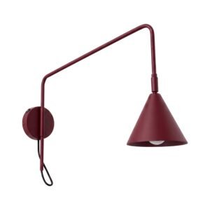 Wall Lamp Nox 1 Burgundy with Switch Uncategorized Great Lighting UK Ltd