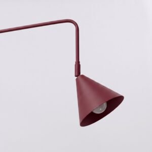 Wall Lamp Nox 1 Burgundy with Switch Uncategorized Great Lighting UK Ltd