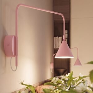Wall Lamp Nox 1 Pink with Switch Uncategorized Great Lighting UK Ltd