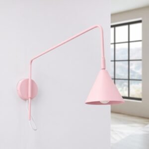 Wall Lamp Nox 1 Pink with Switch Uncategorized Great Lighting UK Ltd