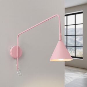 Wall Lamp Nox 1 Pink with Switch Uncategorized Great Lighting UK Ltd
