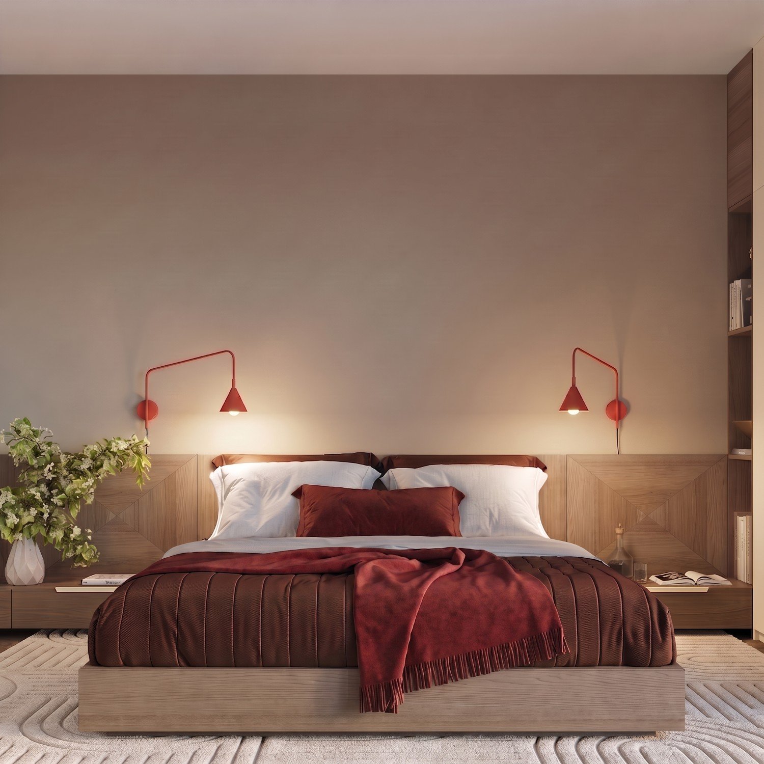 Wall Lamp Nox 1 Red with Switch Uncategorized Great Lighting UK Ltd