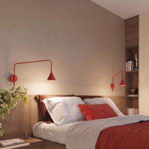 Wall Lamp Nox 1 Red with Switch Uncategorized Great Lighting UK Ltd