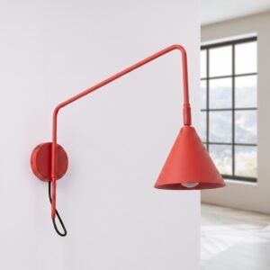 Wall Lamp Nox 1 Red with Switch Uncategorized Great Lighting UK Ltd