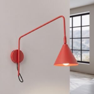 Wall Lamp Nox 1 Red with Switch Uncategorized Great Lighting UK Ltd