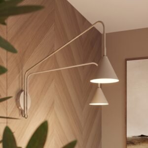 Wall Lamp Nox 2 Taupe with Switch Coloured Wall Lights Great Lighting UK Ltd