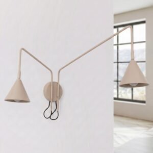 Wall Lamp Nox 2 Taupe with Switch Coloured Wall Lights Great Lighting UK Ltd