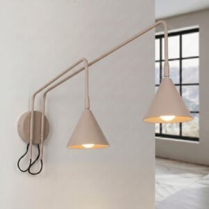 Wall Lamp Nox 2 Taupe with Switch Coloured Wall Lights Great Lighting UK Ltd