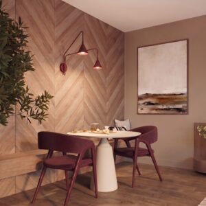 Wall Lamp Nox 2 Burgundy with Switch Red Wall Lights Great Lighting UK Ltd
