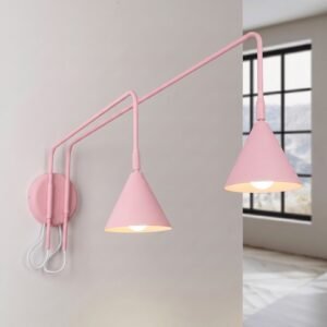 Wall Lamp Nox 2 Pink with Switch Uncategorized Great Lighting UK Ltd