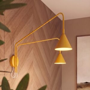 Wall Lamp Nox 2 Yellow with Switch Coloured Wall Lights Great Lighting UK Ltd