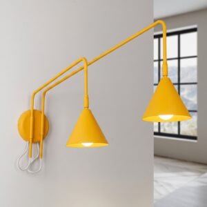 Wall Lamp Nox 2 Yellow with Switch Coloured Wall Lights Great Lighting UK Ltd