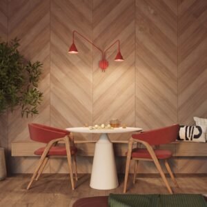 Wall Lamp Nox 2 Red with Switch Red Wall Lights Great Lighting UK Ltd