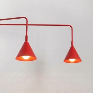 Wall Lamp Nox 2 Red with Switch Red Wall Lights Great Lighting UK Ltd