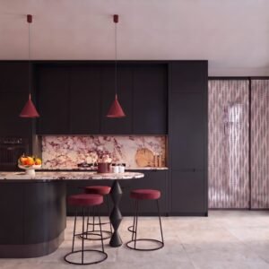 Pendant Lamp Nox 25 Burgundy Uncategorized Great Lighting UK Ltd