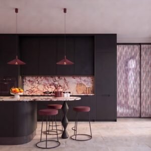Pendant Lamp Nox 40 Burgundy Uncategorized Great Lighting UK Ltd
