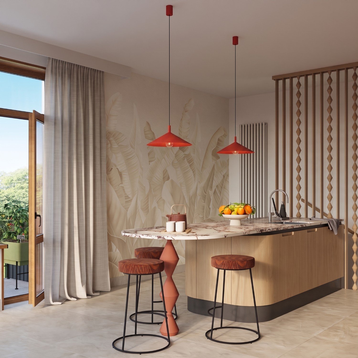 Pendant Lamp Nox 40 Red Red Pendant Lights Great Lighting UK Ltd