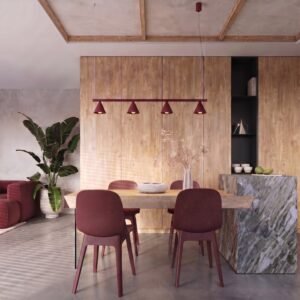 Chandelier Nox 4L Burgundy Uncategorized Great Lighting UK Ltd