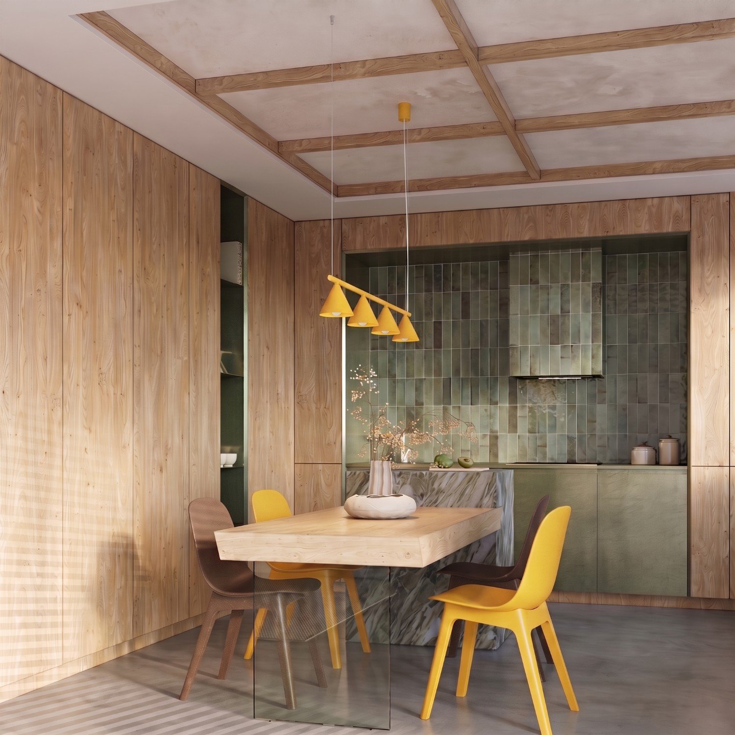 Chandelier Nox 4L Yellow Uncategorized Great Lighting UK Ltd