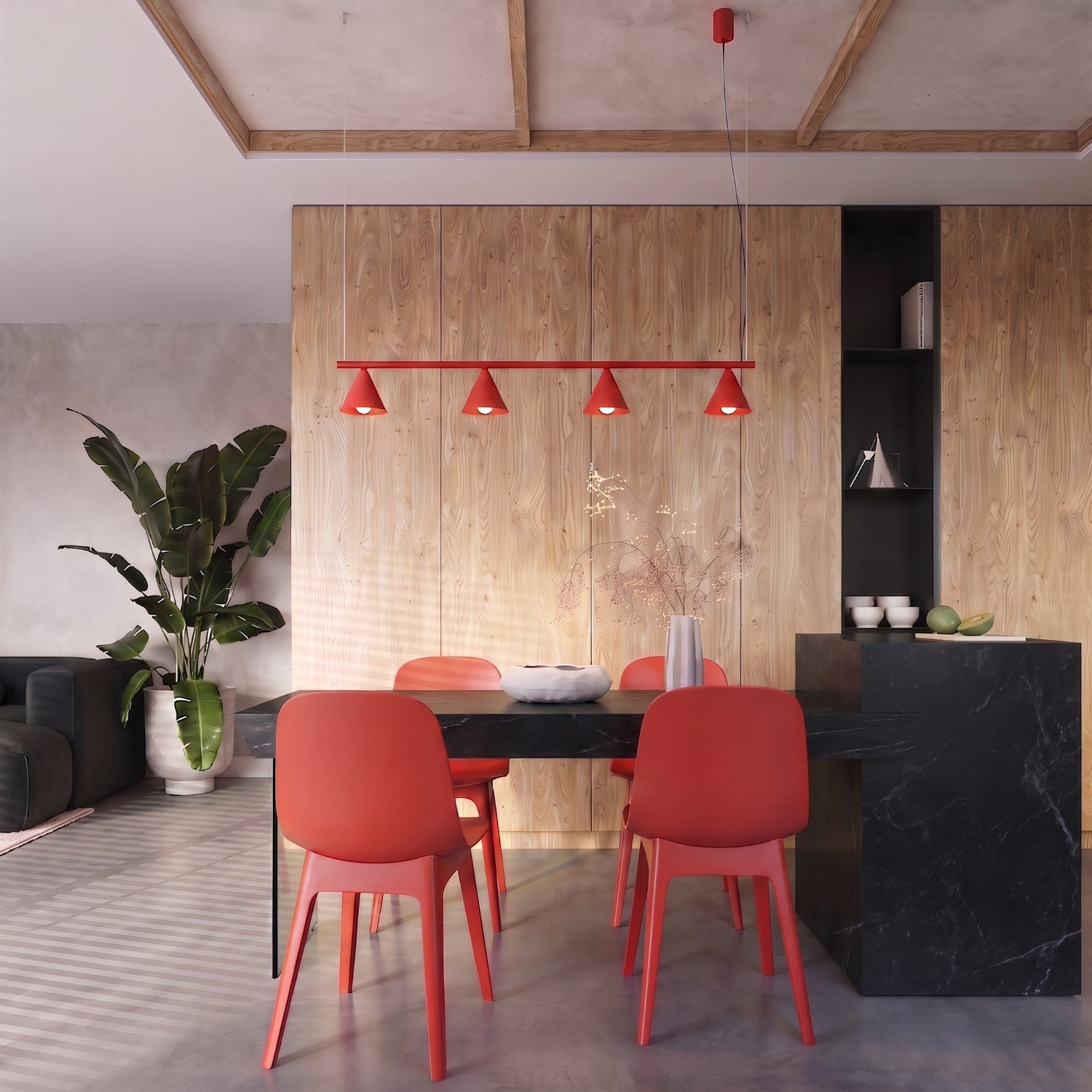 Chandelier Nox 4L Red Uncategorized Great Lighting UK Ltd