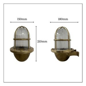 Armada Solid Brass Uplight Wall Lantern Brass Outdoor Lights Great Lighting UK Ltd