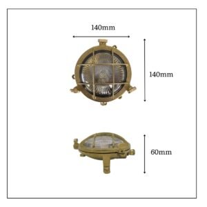Mini Compass Guard Solid Brass Bulkhead Light Uncategorized Great Lighting UK Ltd